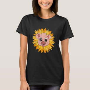 T-shirt Ferme de porcelet Animaux de ferme Tournesol Jaune