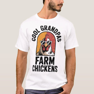 T-shirt Ferme de poulets de grand-père cool Drôle d'éleveu