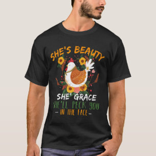 T-shirt Ferme de poulets She Beauty She Grace  Agriculteur