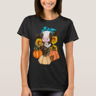 T-shirt Ferme de Vache Cute Citrouille Ferme Chute Thanksg