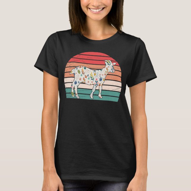T-shirt Ferme Florale Chèvre fermier mignonne ferme animal (Devant)