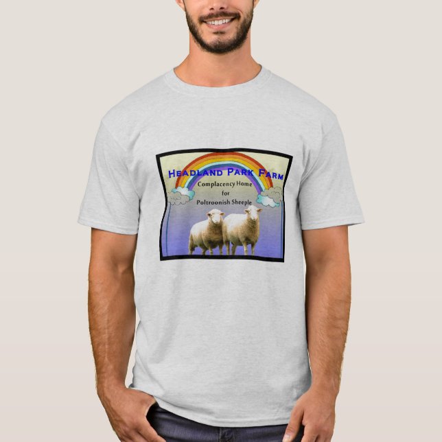 T-shirt Ferme Poltroonish Sheeple de parc de promontoire (Devant)