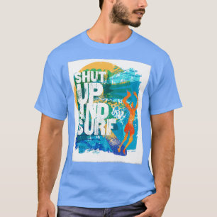 T-shirt Fermer et Surf Bois coloré