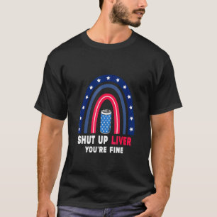 T-shirt Fermer le foie vous fine arc-en-ciel 4 juillet boi