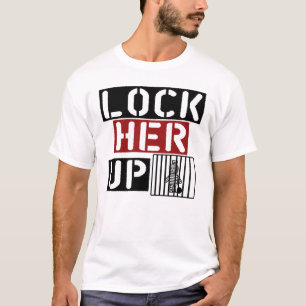 T-shirt Fermez à clef sa Hillary Clinton tordue haute 2016