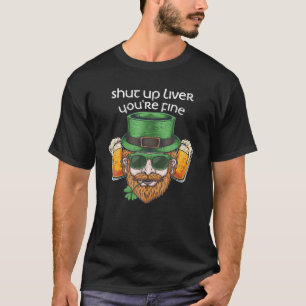 T-shirt Fermez le foie Vous allez bien boire St. Patricks