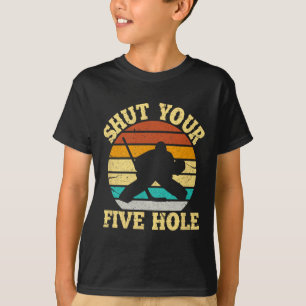 T-shirt Fermez votre gardien de hockey sur glace amusant à
