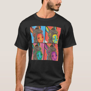 T-shirt Fermier âne ferme animal pop art âne