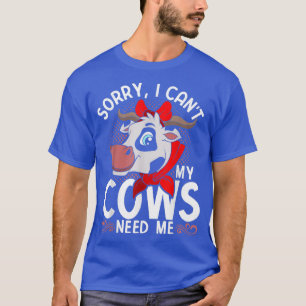 T-shirt Fermier Animal De Ferme Drôle Désolé Je Ne Peux Pa