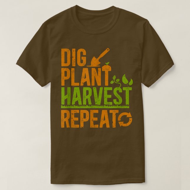 T-shirt Fermier Creuser Récolte Plante Répétition Agricole (Design devant)