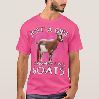 T-shirt Fermier De Chèvres Juste Une Fille Qui Aime Vraime