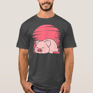 T-shirt Fermier de cochon couché Lazy Piggy