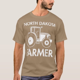 T-shirt Fermier du Dakota du Nord Vintage Hommes Tractor F