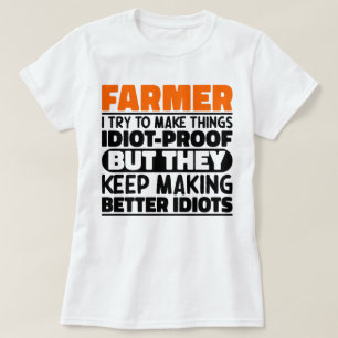 T-shirt Fermier J'Essaie De Faire Des Choses Drôle Dit Agr