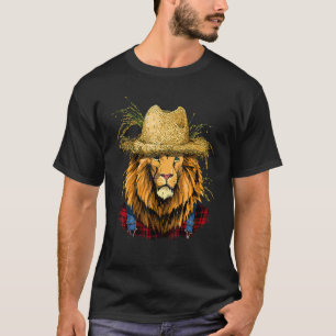 T-shirt Fermier Lion Agriculture Rancher Anima sauvage