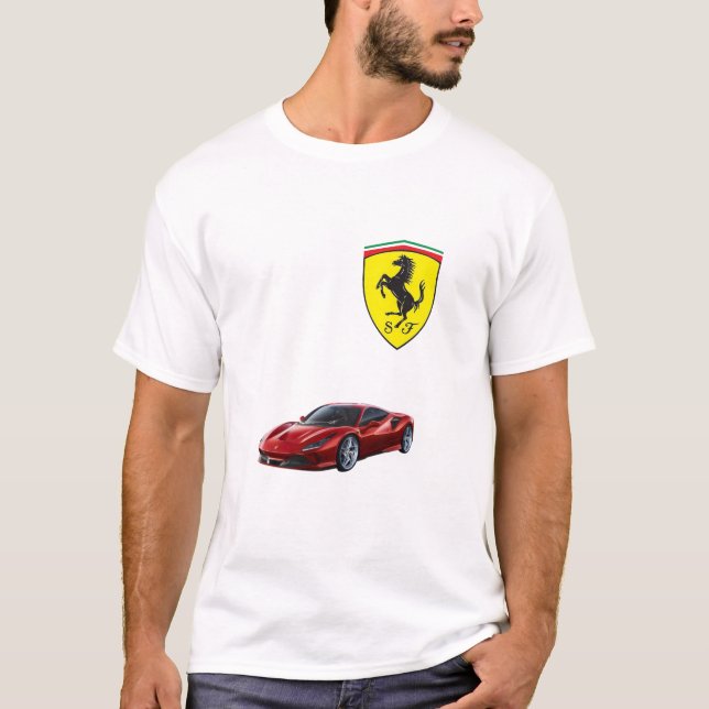 T-shirt Ferrari Logo Homme - Pour Supercar Enthusi (Devant)