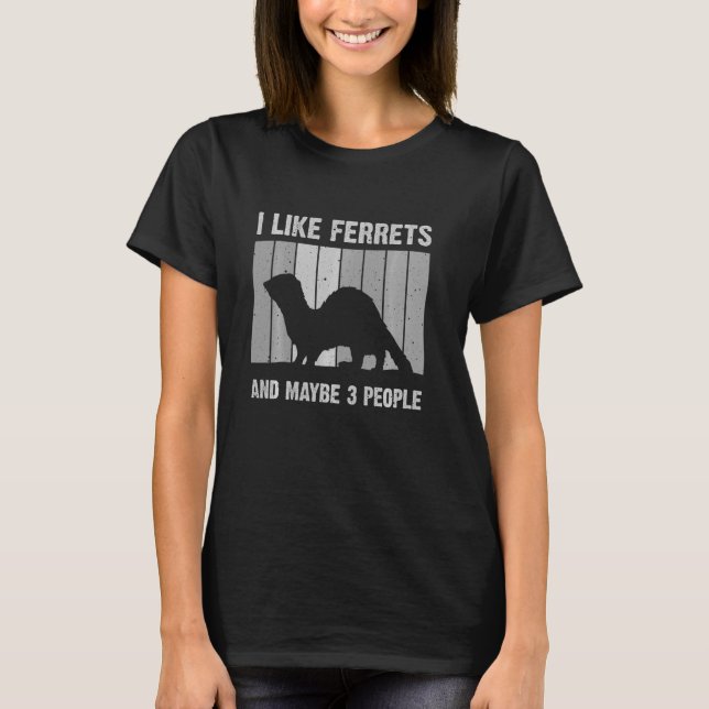 T-shirt Ferret Drôle Homme Femme Ferret Lover Introvert (Devant)
