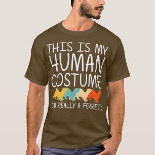 T-shirt Ferret Halloween Costume Humain Weasel Animal Faci