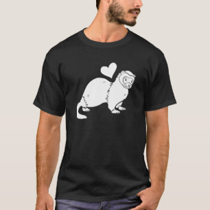 T-shirt Ferret Heart - Furry Animal Weasel Ferret