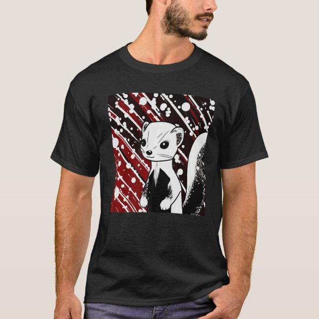 T-shirt Ferret Maman Papa Mustela Nigripes (Devant)
