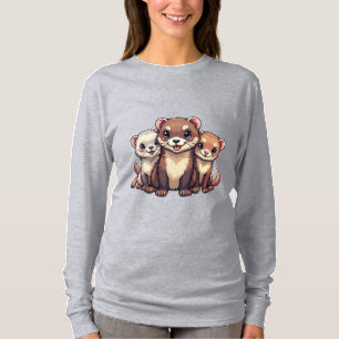 T-shirt Ferret Peek-a-Boo Sous T-Chemise Blanche
