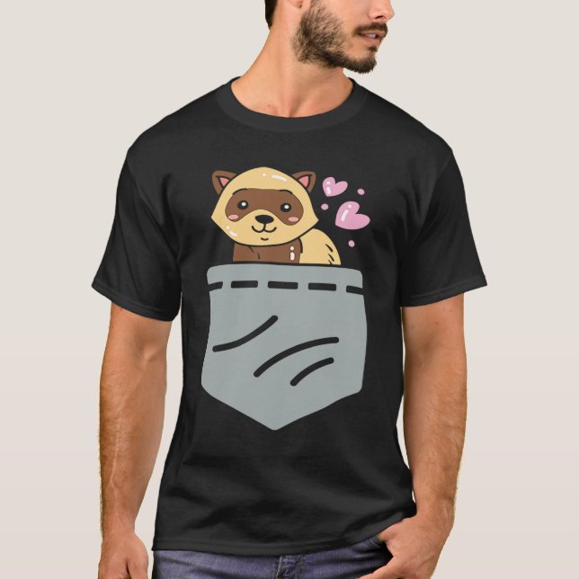 T-shirt Ferret Pocket Funny Ferret (Devant)