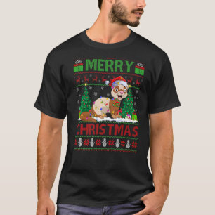 T-shirt Ferret Xmas Lumières Ferret Père Noël Ferret Noël