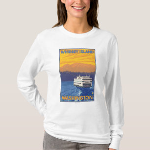 T-shirt Ferry et montagnes - île de Whidbey, Washington