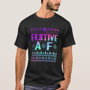 T-shirt Festif AF Vilain Snowflakes de Noël Reindeer Leop