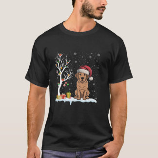 T-shirt Festif du chien du Labrador Santa Hat Light Christ