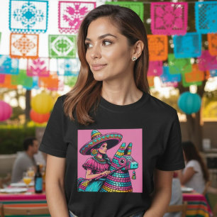 T-shirt Festif Funny Mexicaine Fiesta Piñata Chemise