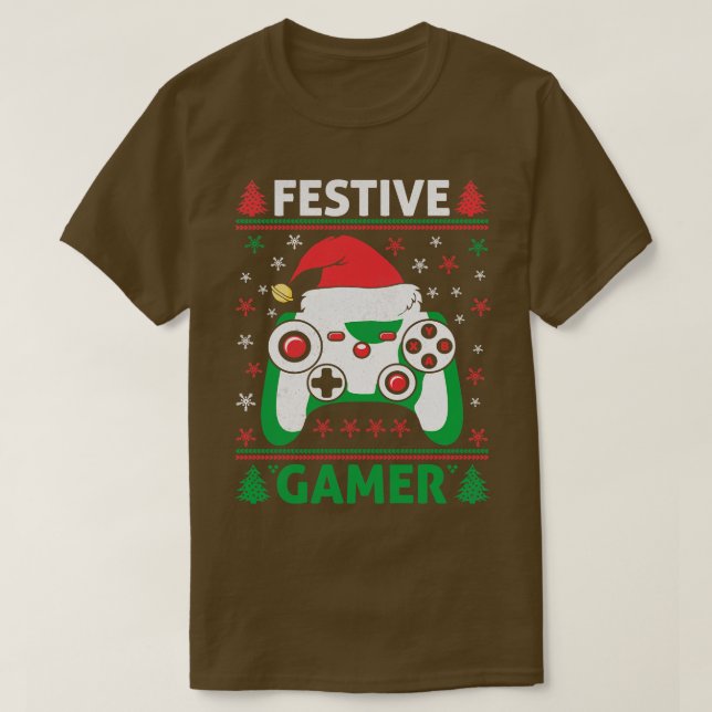 T-shirt Festiny Funny Ugly Sweater contrôleur de jeu Père  (Design devant)