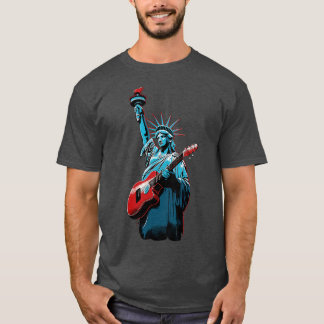 T-shirt Festiv de concert guitariste Patriotique USA 4 jui