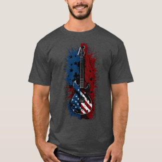 T-shirt Festiv de concert guitariste Patriotique USA 4 jui