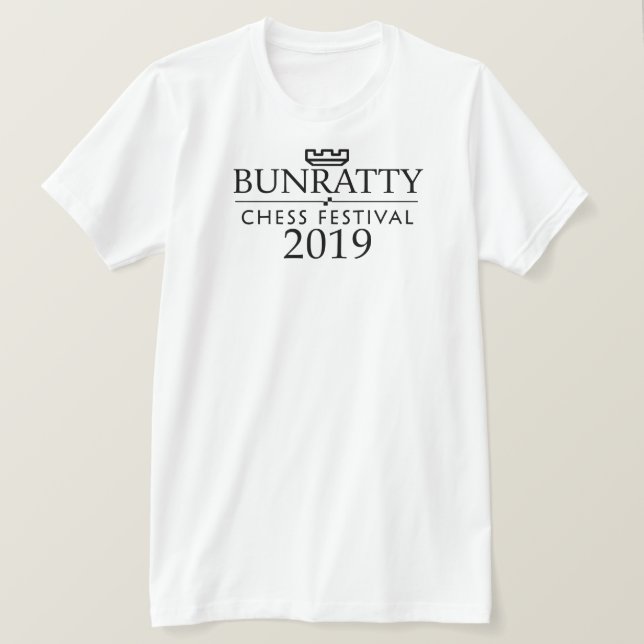T-shirt Festival 2019 d'échecs de Bunratty (Design devant)