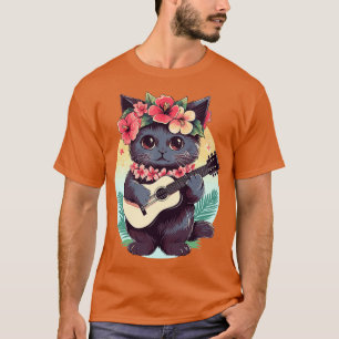 T-shirt Festival de musique de guitare hawaïenne Funny Cat