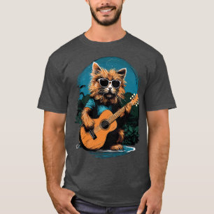T-shirt Festival de musique de guitare hawaïenne Funny Cat