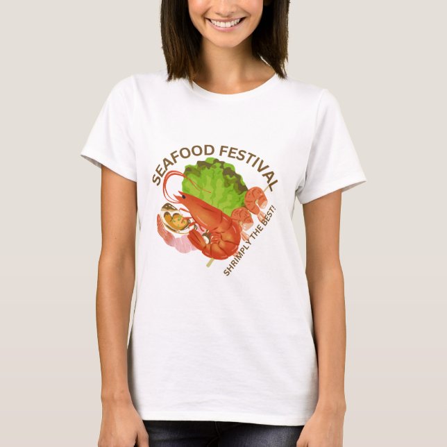 T-shirt Festival des fruits de mer - Shrimply the Best Gra (Devant)