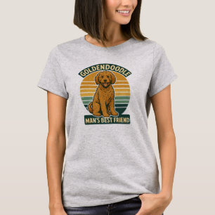 T-shirt Festival Golden Groove – Goldendoodle Rétro Or