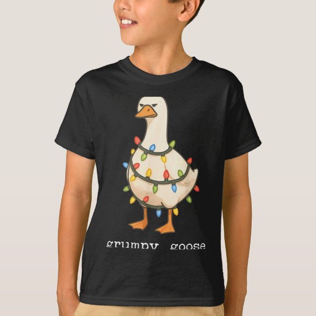 T-shirt Festive And Mpy Goose Santa Hat Xmas Light Matchin (Devant)