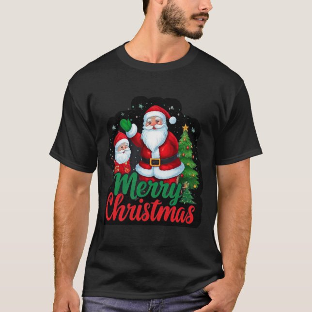 T-shirt "Festive Cheer : Joyeux sapin de Noël et design Pè (Devant)