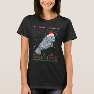 T-shirt Festive drôle Chemise Manatee laide cadeau de Noël