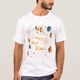 T-shirt Festive Joyeux Nouvel An Balloon Design de fête