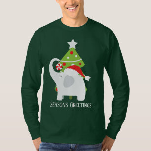 T-shirt Festive Noël éléphant blanc ajouter du texte