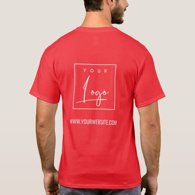 T-shirt Festive Red Business Ajouter Votre Logo Nom Site W (Dos)
