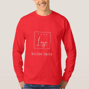 T-shirt Festive Red White Business Ajouter Votre Logo Avec