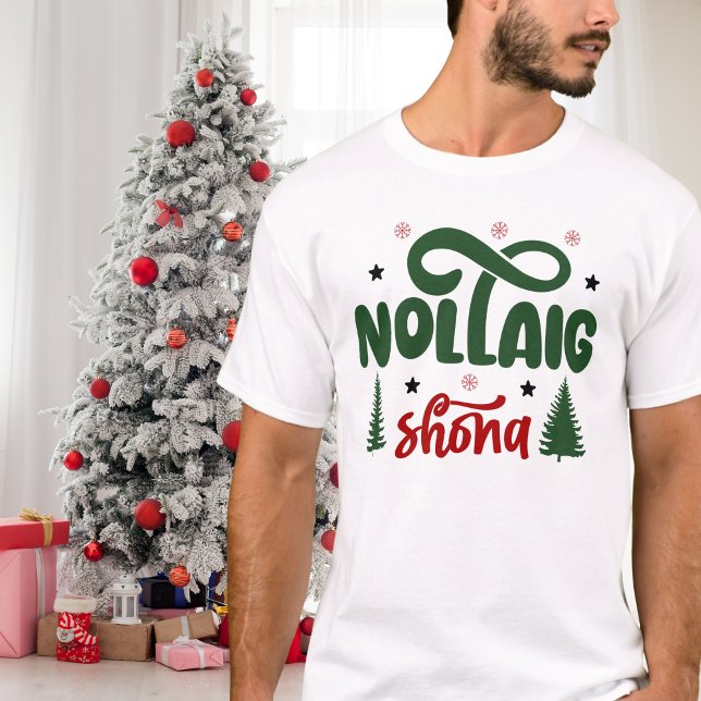 T-shirt Festive rouge et vert Nollaig Shona (Créateur téléchargé)
