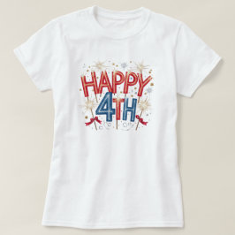 T-shirt Fête 4 juillet Rouge & Bleu Sparkler