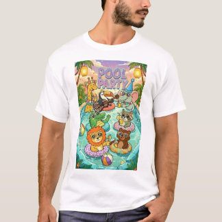 T-shirt Fête Animale au Piscine