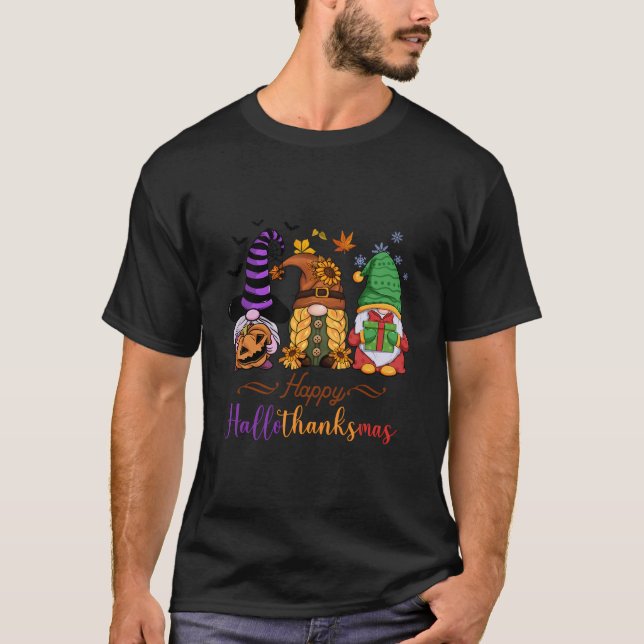 T-shirt Fête Cheval En Un Tee Hallothankmas Femme Gnome (Devant)